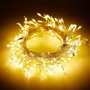 Christmas Tree Lights LED String Copper Firecracker Waterproof IP44 24V Dimmable 6 Meters 200 Lights Decorative