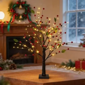Christmas Tree Lights with Dual Power Supply and Touch Control 50cm Tall Indoor Use Christmas Decorations
