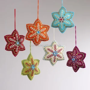Christmas Tree Snowflake Felt Photo Frame with Customized Logo Hanging Gift Pendant Decoration for Holiday Season Gifting