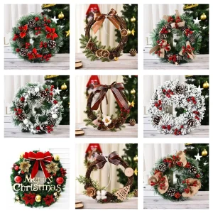 Christmas Wreaths, Window Hangings, Door Sign, and Welcome Pendant