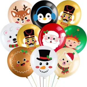Christmas printing Latex Balloons 12inch Xmas Party Decoration Christmas Party Balloons for Holiday Party Decor Supplies
