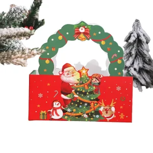 Christmas-themed Gift Box with Handle and Recyclable Paper Material Christmas Packaging Box