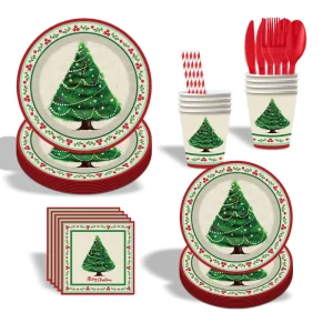 Christmas themed Party Paper Cup Set Christmas Tree Eco friendly Disposable Tableware Festival Decorations