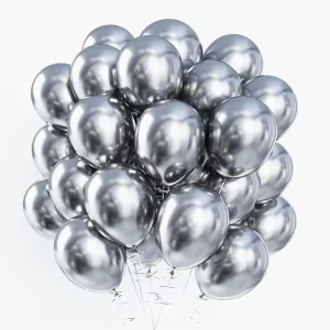 Chrome Shiny Metallic Latex Balloons Multicolor Sliver Macaron Sliver White Metallic Balloon Set