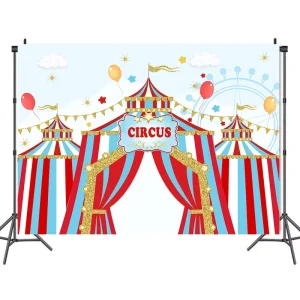 Circus Big Carousel Background Photography Cloth Birthday Party Decoration Supplies 5x3ft