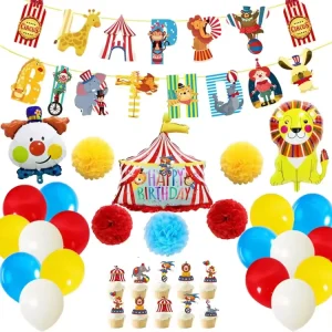 Circus Carnival Theme Party Balloons Tableware Set Party Supplies SET411 for Kids Birthday Decoration
