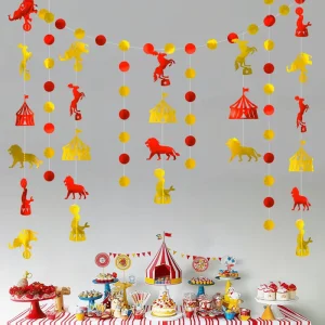 Circus Party Hanging Decorations Paper Flower Bunting Backdrop Birthday Party Wedding Holiday Window Decorations