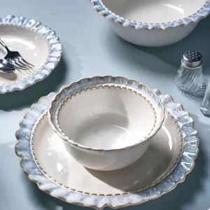 Classic Blue Lace Porcelain Tableware Set Eco Friendly Christmas Cup & Dish Collection for Hotels Festive Dining