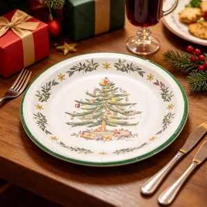 Classic Christmas Themed Platos Desechables Party & Holiday Supplies for Festive Celebration