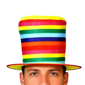 Classic Colorful Striped Adjustable Top Hat Funny Clown Casual Party Men Women Soft Painted Style Festival Costume Hat