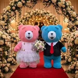 Classic Giant Inflatable Walking Teddy Bear Mascot Costume Soft Plush Stuffed Animal Character Suit for Wedding Halloween Adults