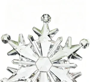 Clear Acrylic Snowflake Ornament, 7.5 cm