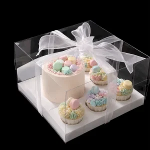Clear Cupcake Boxes 3/5/6/9 Count Transparent Muffin Dessert Packaging Boxes for Weddings Holidays Birthdays Parties