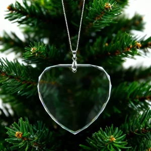 Clear Heart Blank Glass Christmas Tree Hanging Ornaments