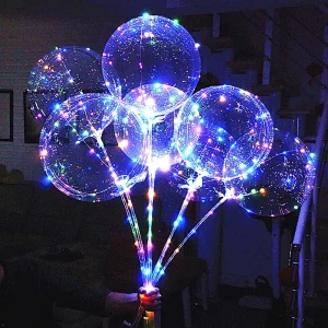 Clear LED Bobo Balloons Set for Party Home Wedding Halloween Decor Non Toxic Environment Friendly School Christmas