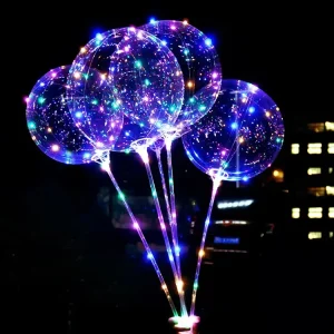 Clear Transparent LED Bubble Balloon Bobo Balloons With LED Lights for Wedding Birthday Christmas Party Decorations