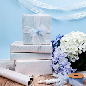 Coated Disposable 80g Christmas Glimmer Paper 43*300cm Luxury Custom Birthday Gift Wrapping Paper Roll