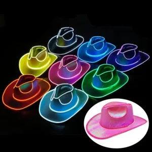 Cold Light Cowboy Hat Portable Party Decoration for Festivals and Holidays