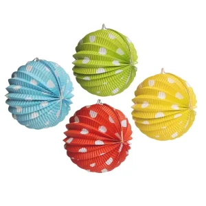 Collapsible Polka Dots Watermelon Paper Hanging Ball Lanterns 15CM Christmas Easter Valentine’s Day Graduation Party