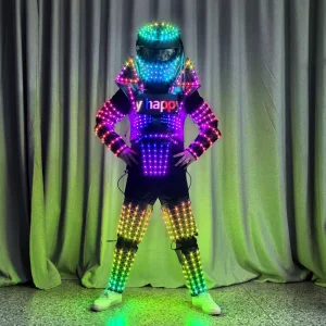 Color Changing LED Robot Predator Costume LED Alien Armor Robots Suit with Display Screen Club Stage Performance Party Clothing