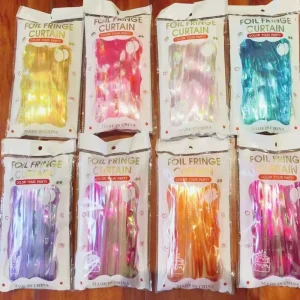 Colorful 1*2 Foil Fringe Curtain Birthday Party Foil Door Curtain Tassel Background Wall Decoration