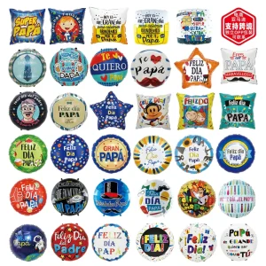 Colorful 18 Inch Spanish Father’s Day Foil Balloons Eco Friendly for Father’s Day Gift Christmas Paty Decorations