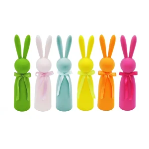 Colorful 46.5cm Flocking Rabbit Easter Decorations Man made Polystyrene Bunny Tabletop Ornaments Outdoor Garden Lawn Layout Prop