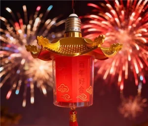Colorful Auspicious Festive LED Bulbs for New Year Decorations Outdoor Use IP20 Rated DC 36V 7 Color Red Light 15cm Length