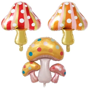 Colorful Balloons Foil Film Material Screen printed Party Cartoon Mushroom Shaped Balloons for Outdoor