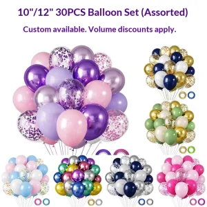 Colorful Customizable Balloon Set 10inch 12inch Cross border 30pcs Birthday Party Decoration