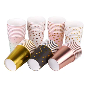 Colorful Disposable Dot Paper Cup for Holidays Birthdays Festive Party Decoration Supply for Wedding Chinese New Year Graduation