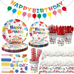 Colorful Dots Birthday Party Supplies Set for Children’s Birthday Party Decoration