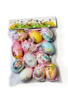 Colorful Easter Christmas Thanksgiving Hanging Plastic Eggs Party Birthday Home Indoor Decoration Eco friendly