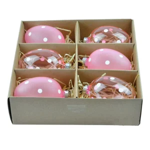 Colorful Easter Decor Set of 6 Hand Blown Glass Egg Easter Decoration Easter Eggs Decoration