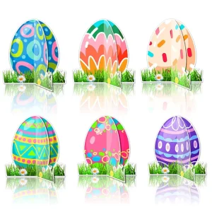 Colorful Easter Decorations Desktop Ornaments Small Flags Gifts for Indoor Parties