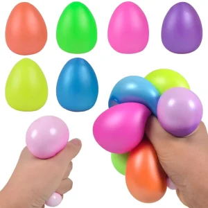 Colorful Easter Sensory Soft Fidget Egg Flour Squeeze Therapy Tool Stress Relief Gift Box Basket Filler For Adults And Children