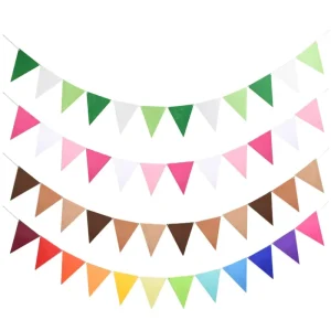 Colorful Felt Banner Bunting Birthday Pennant Wedding Garland Christmas Party Decoration Flags