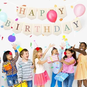 Colorful Felt Birthday Bunting Garland Home Baby Shower Nursery Wall Hanging Ornament