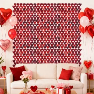 Colorful Grid Backboard Heart Shaped Glitter Shimmer Sequin Panel Wall Backdrop for Birthday Wedding Decoration