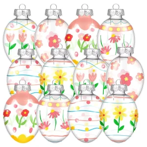 Colorful Hanging Easter Egg Ornaments for Home and Party