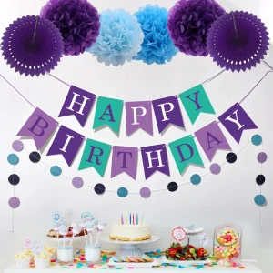 Colorful Hanging Paper Fan Party Birthday Decorations Supplies for Women for Back School Graduation Christmas Wall Decor Fiesta