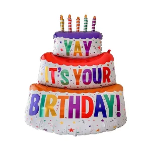 Colorful Happy Birthday Cake Balloons for Kid’s Birthday Party Gift & Decorations Festive Party Supplies