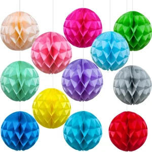 Colorful Honeycomb Ball Paper Pull flower Lantern for Wedding Graduation Diwali Engagement Party Atmosphere Decoration