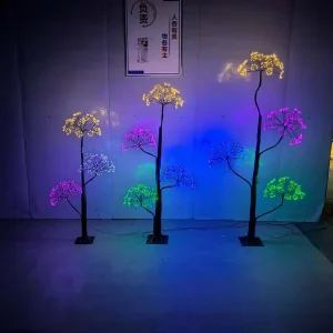 Colorful LED Mushroom Tree Lamp Outdoor Garden Decor Artificial Floor Light Creative Flower Shape Branch Landscape Lighting