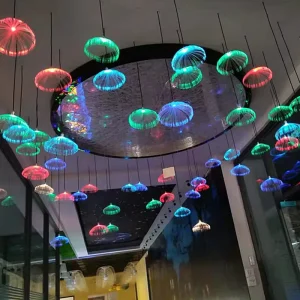 Colorful LED Solar Yard Light IP68 Jellyfish Shape with Stake for Landscape Multicolor Birthday Party Outdoor Garden Home Decor