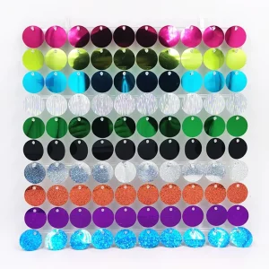 Colorful Metal Sequin Wall Decoration for Graduation Wedding Birthday Parties PET Material for Stage Advertising Sign Background