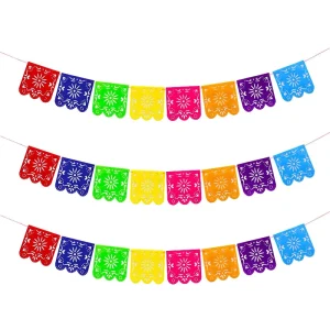 Colorful Mexican Style Felt Fiesta Garland Square Banner
