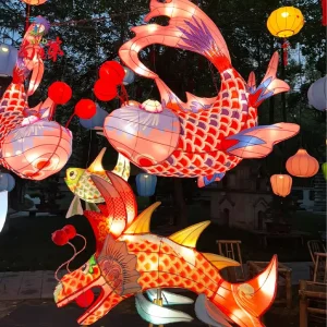 Colorful Modern Fish Animal Lantern Waterproof Chinese Lantern for Park Decorations Festival Events Decor Factory Price