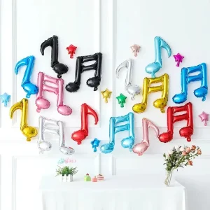 Colorful Music Shape Single Double Tone Balloons Party Supplies Concert Decoration Wedding Background Music Note Foil Balloon