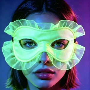 Colorful Neon UV Glowing Polyester Portable Eye Mask for Carnival Halloween Festival Costume Parties
